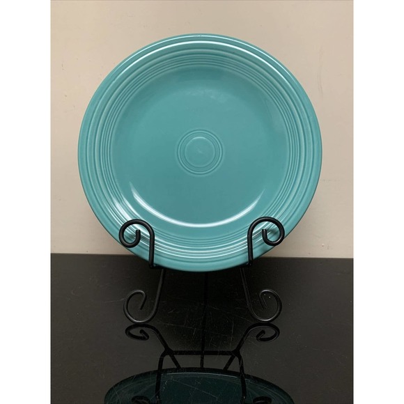 HOMER LAUGHLIN china FIESTA Turq color Dinner Plate 10.5" EUC FS Bnfts Chrty - Picture 1 of 12